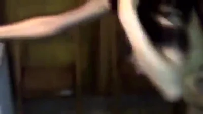 Skinny chick gets fucked by two men at home — screenshot 