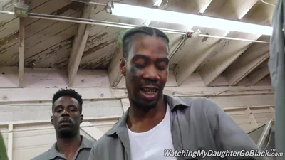 Old husband brought his young wife to a black man's garage — screenshot 