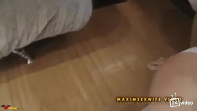 Skinny wife is married to two lovers while a cuckold films — screenshot 
